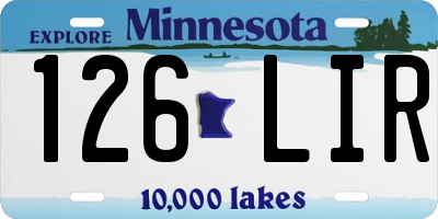 MN license plate 126LIR