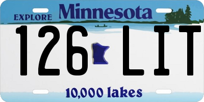 MN license plate 126LIT