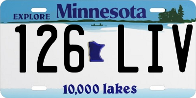 MN license plate 126LIV