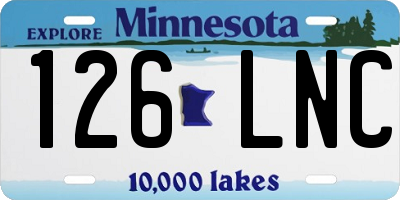 MN license plate 126LNC