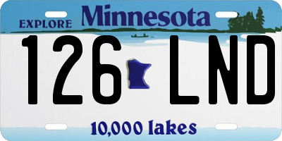 MN license plate 126LND