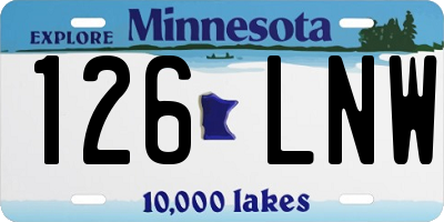 MN license plate 126LNW