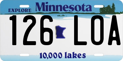 MN license plate 126LOA