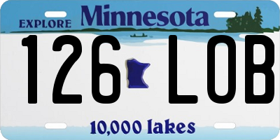 MN license plate 126LOB