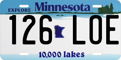MN license plate 126LOE