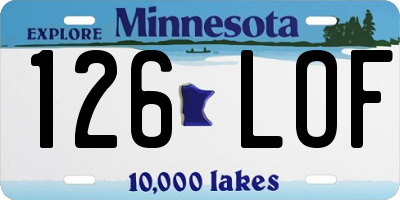MN license plate 126LOF