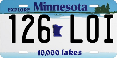 MN license plate 126LOI