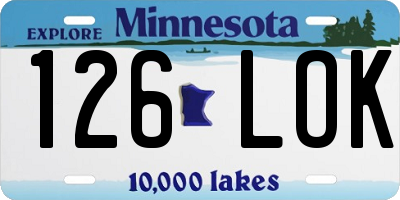 MN license plate 126LOK