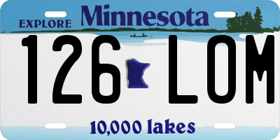 MN license plate 126LOM
