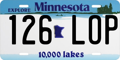 MN license plate 126LOP