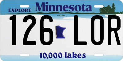 MN license plate 126LOR
