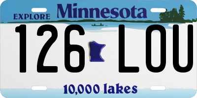 MN license plate 126LOU