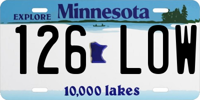 MN license plate 126LOW