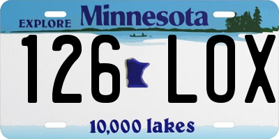 MN license plate 126LOX