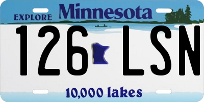MN license plate 126LSN
