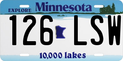 MN license plate 126LSW