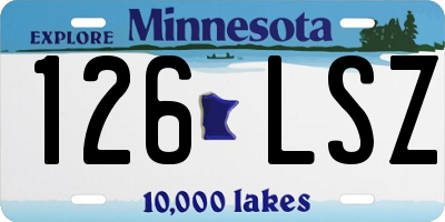 MN license plate 126LSZ