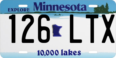 MN license plate 126LTX