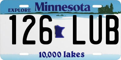 MN license plate 126LUB