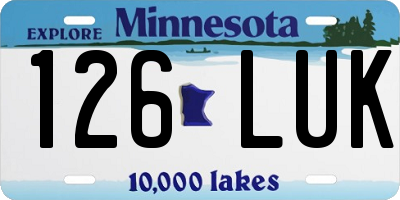 MN license plate 126LUK