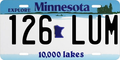 MN license plate 126LUM