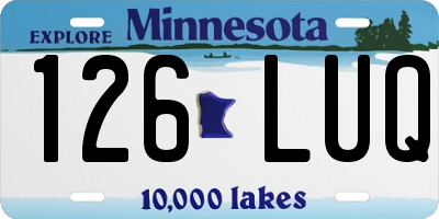 MN license plate 126LUQ