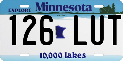 MN license plate 126LUT