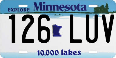 MN license plate 126LUV