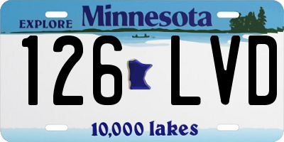 MN license plate 126LVD