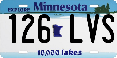 MN license plate 126LVS