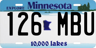 MN license plate 126MBU