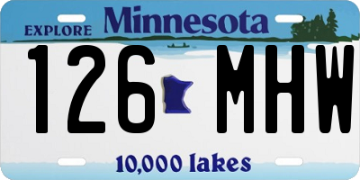 MN license plate 126MHW