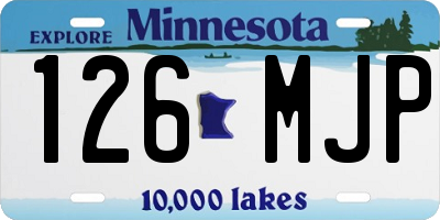 MN license plate 126MJP