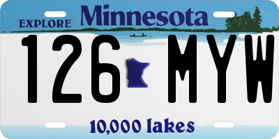 MN license plate 126MYW