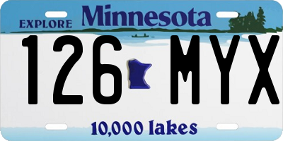 MN license plate 126MYX