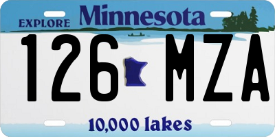 MN license plate 126MZA