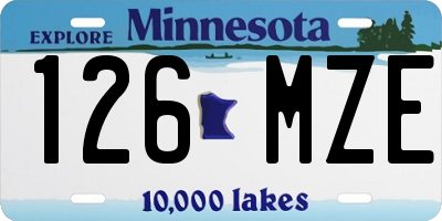 MN license plate 126MZE