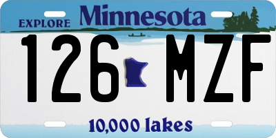 MN license plate 126MZF