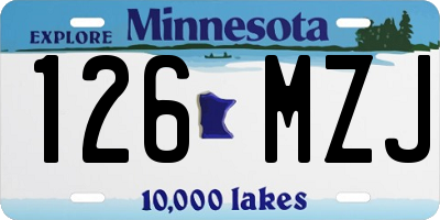 MN license plate 126MZJ