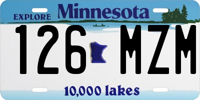 MN license plate 126MZM