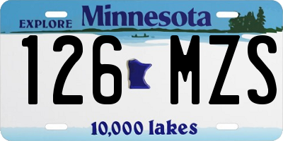 MN license plate 126MZS