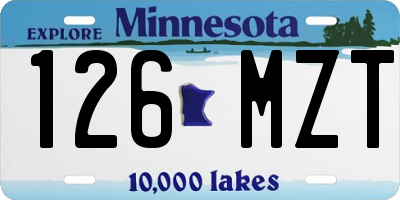 MN license plate 126MZT