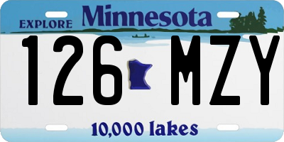 MN license plate 126MZY