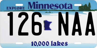 MN license plate 126NAA