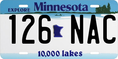 MN license plate 126NAC