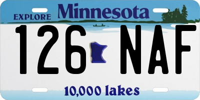 MN license plate 126NAF
