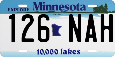 MN license plate 126NAH