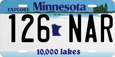 MN license plate 126NAR
