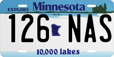 MN license plate 126NAS