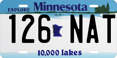 MN license plate 126NAT